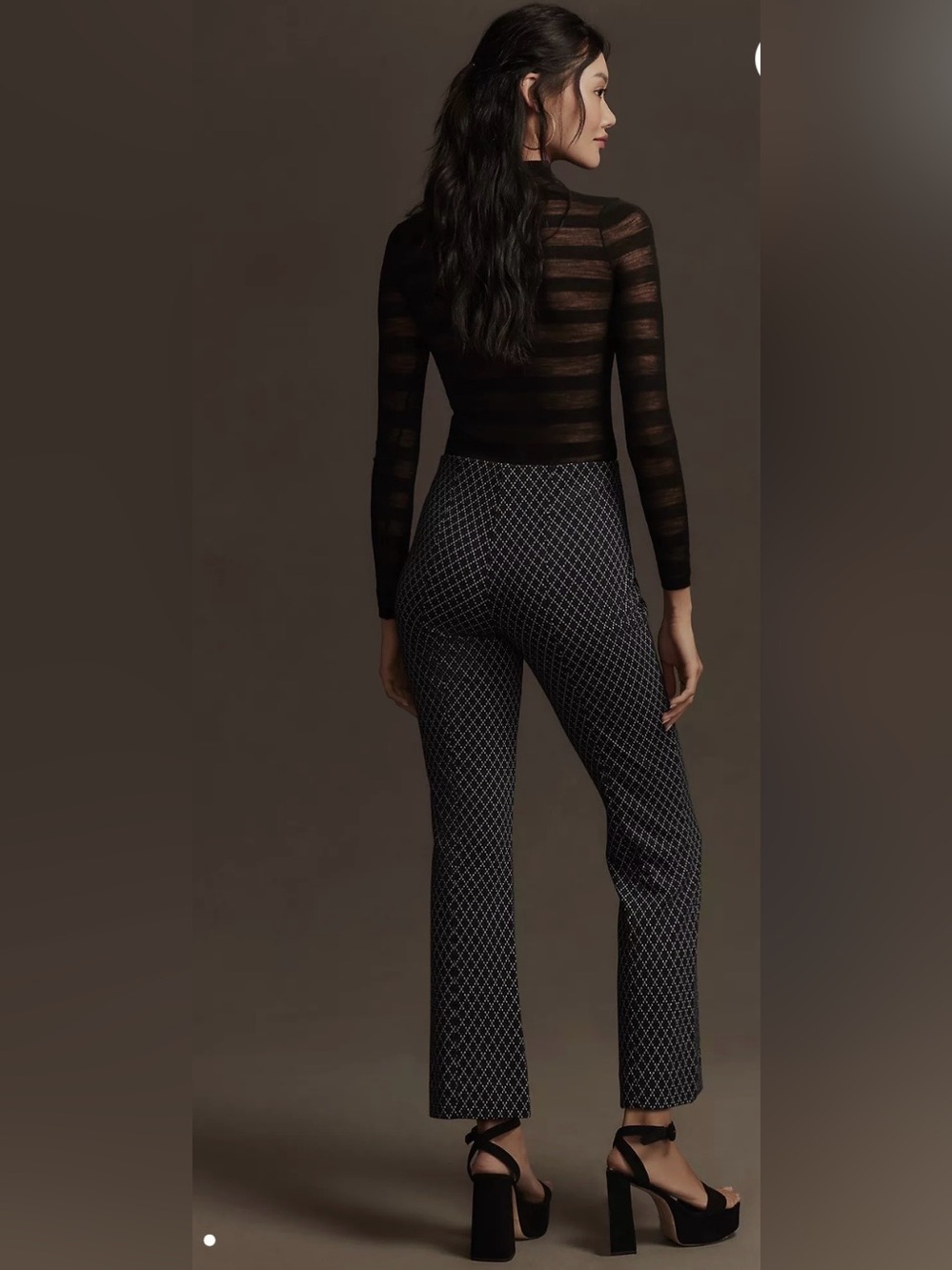 Maeve from Anthropologie The Margot Kick-Flare Cropped Pants: Argyle Edition - Picture 2 of 11